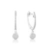 Thumbnail Image 1 of 9ct White Gold 0.08ct Total Diamond Drop Hoop Earrings