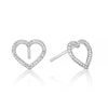 Thumbnail Image 1 of 9ct White Gold & Diamond Total Heart Stud Earrings