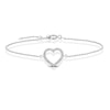 Thumbnail Image 0 of 9ct White Gold 7 Inch Diamond Pavé Heart Bracelet