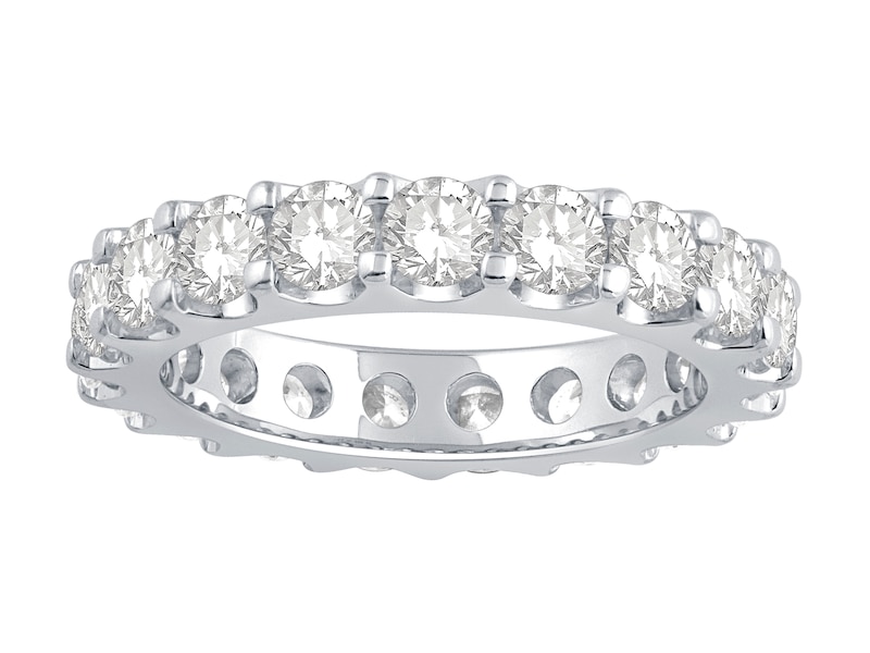 Main Image 1 of 18ct White Gold 3ct Diamond Full Claw Set Eternity Ring