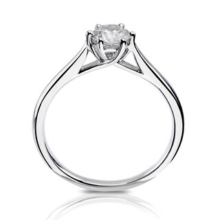 18ct White Gold 0.50ct Diamond Six Claw Solitaire Ring | Ernest Jones