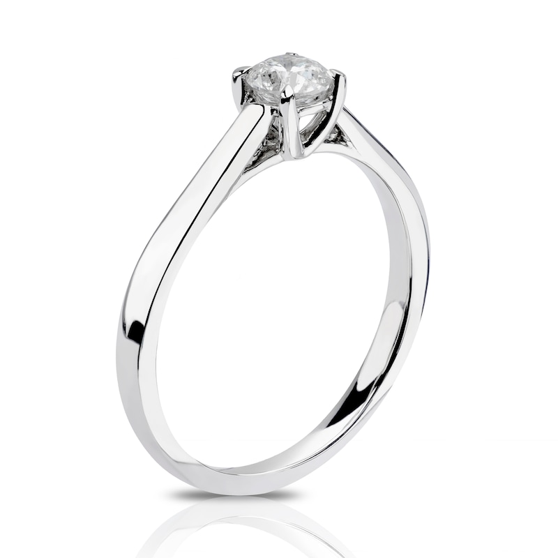 Platinum 0.33ct Diamond Four Claw Solitaire Ring