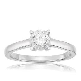 Platinum 0.66ct Diamond Four Claw Solitaire Ring