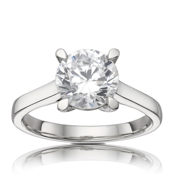 Platinum 1.50ct Total Diamond Four Claw Solitaire Ring | Ernest Jones