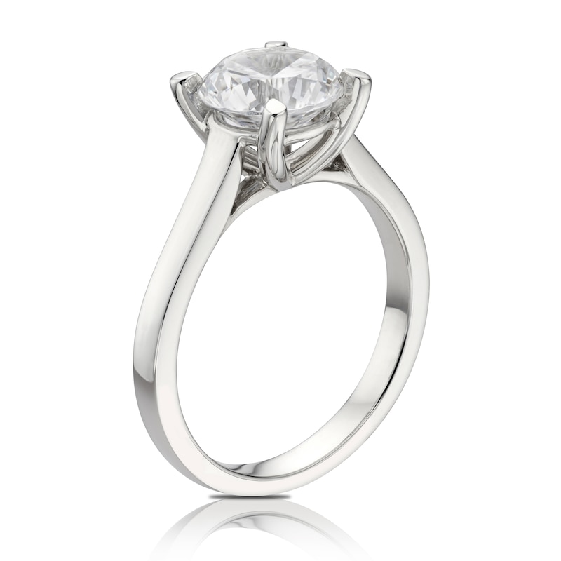 Platinum 2ct Total Diamond Four Claw Solitaire Ring