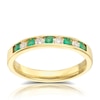 Thumbnail Image 1 of 18ct Yellow Gold Emerald & 0.15ct Diamond Eternity Ring