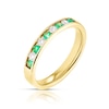 Thumbnail Image 2 of 18ct Yellow Gold Emerald & 0.15ct Diamond Eternity Ring