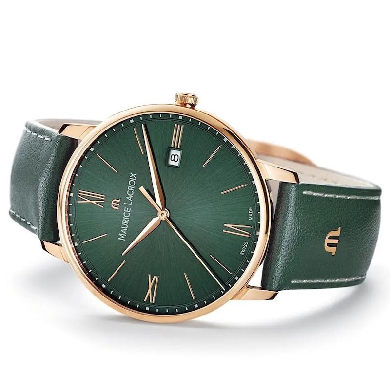 Maurice Lacroix Eliros Men's Green Leather Strap Watch