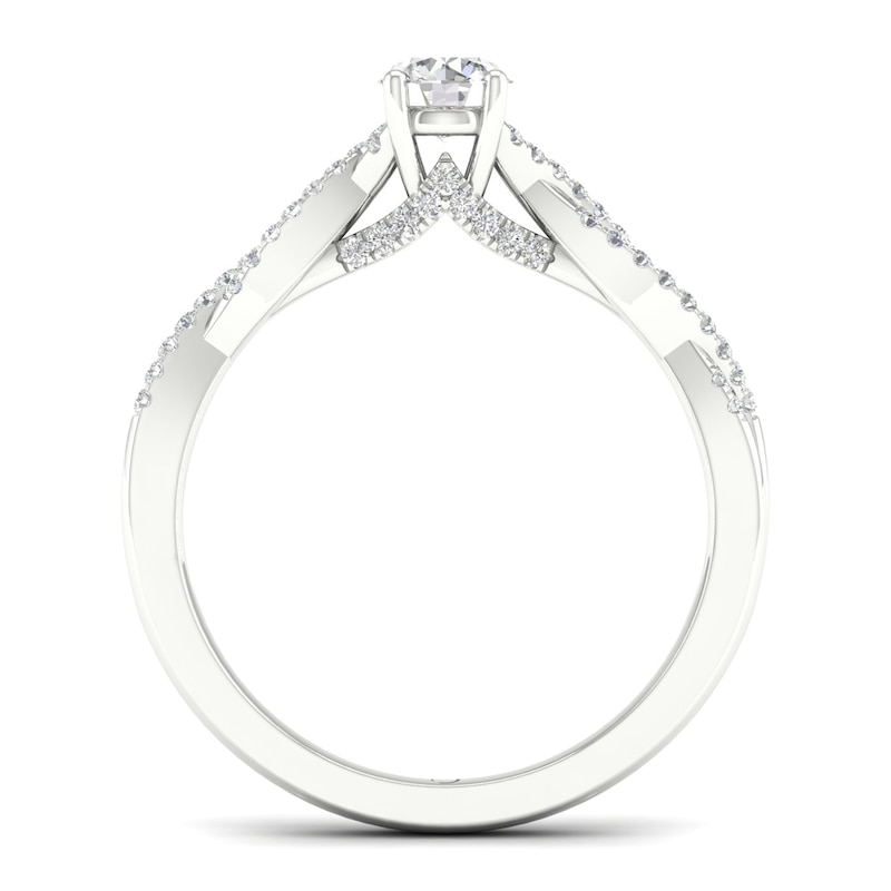 Main Image 3 of The Diamond Story Platinum 0.40ct Total Diamond Twist Ring