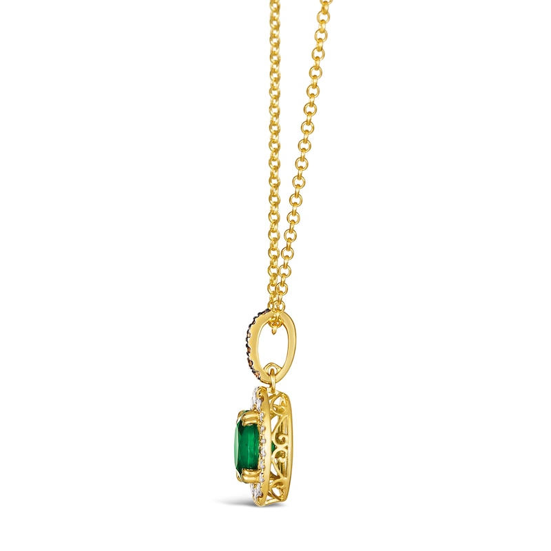 Le Vian 14ct Yellow Gold Emerald 0.29ct Diamond Pendant