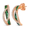 Thumbnail Image 1 of Le Vian 14ct Rose Gold Emerald 0.37ct Diamond Earrings