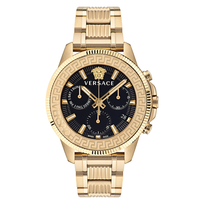 Versace Greca Action Chrono Gold-Tone Bracelet Watch