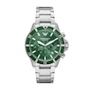 Thumbnail Image 1 of Emporio Armani Men's Green Chrono Dial Stainless Steel Bracelet Watch