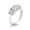 Thumbnail Image 1 of 9ct White Gold 0.50ct Total Diamond Cluster Trilogy Ring