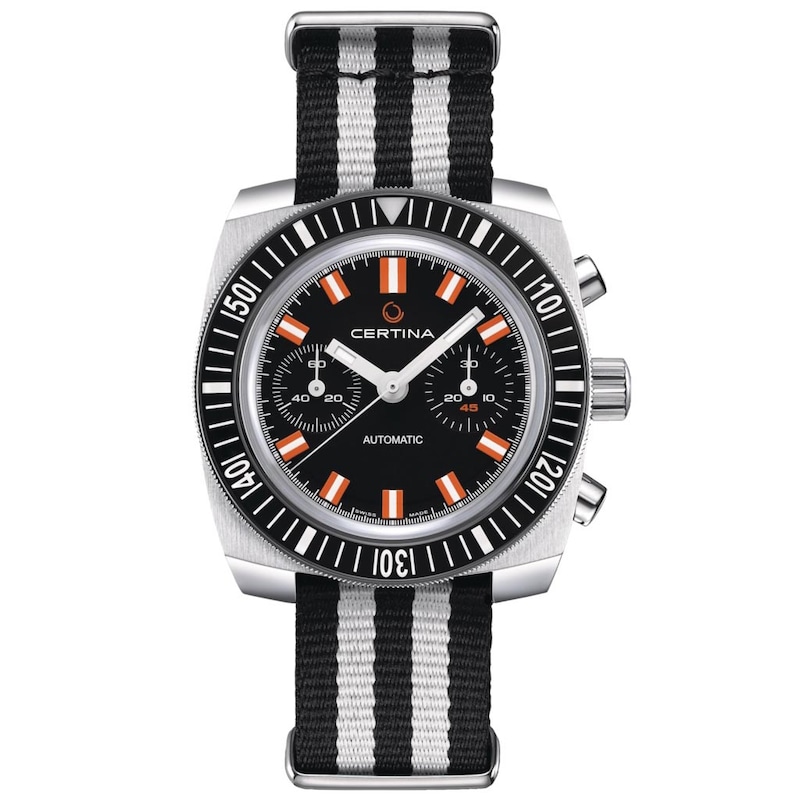 Certina DS Chronograph Automatic 1968 Men's Black Fabric Strap Watch