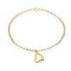 Thumbnail Image 0 of 9ct Yellow Gold 7 Inch Open Heart Charm Bracelet