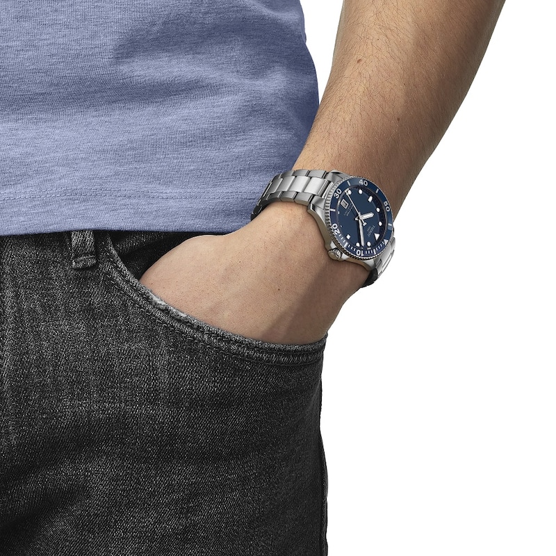 Main Image 4 of Tissot Seastar 1000 Men's Blue Dial & Stainless Steel Bracelet Watch