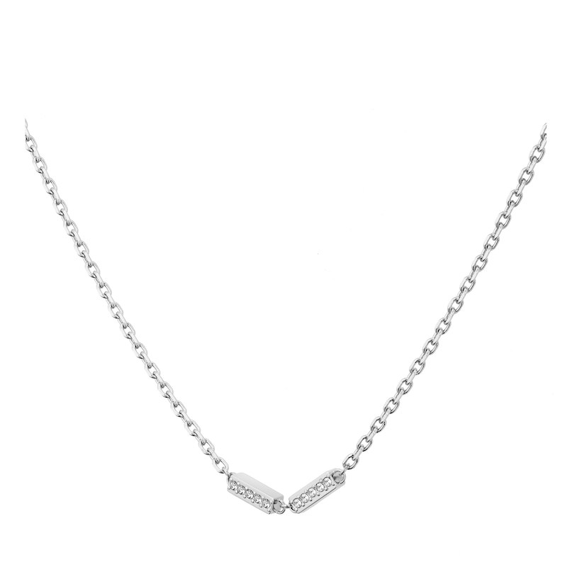BOSS Laria Stainless Steel Crystal Chain Necklace