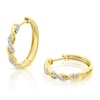 Thumbnail Image 1 of 9ct Yellow Gold 0.10ct Diamond Twist Hoop Earrings