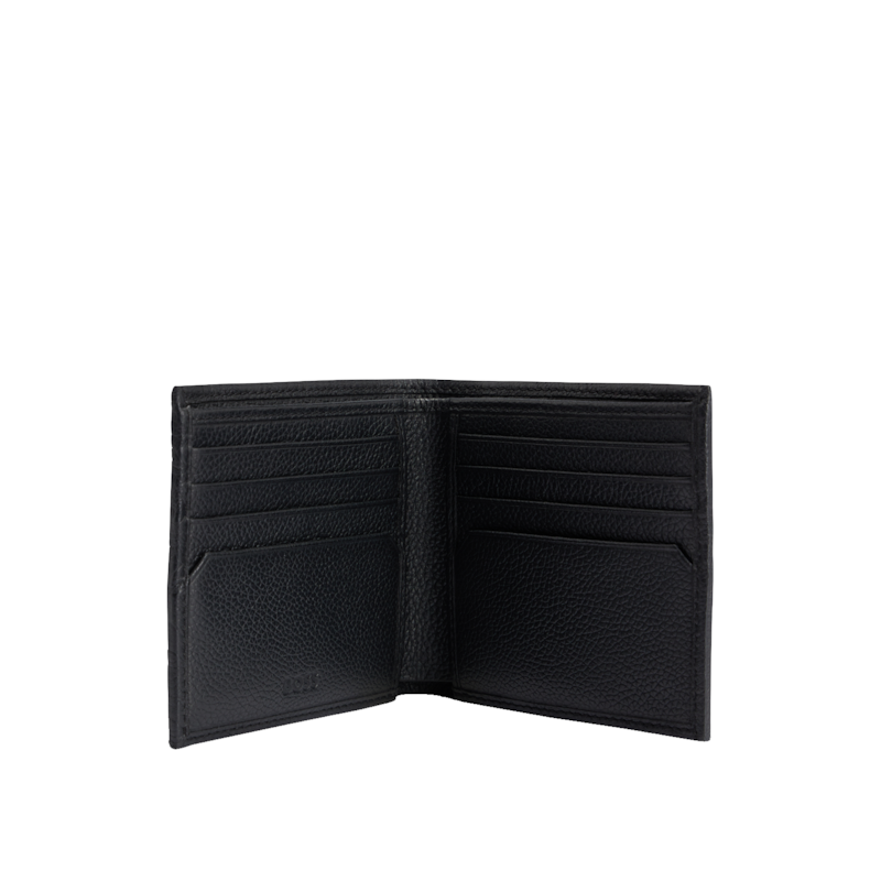BOSS - Monogram-embossed billfold wallet in grained leather