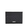 Thumbnail Image 0 of BOSS Embossed Monogram Grained Black Leather Card Holder