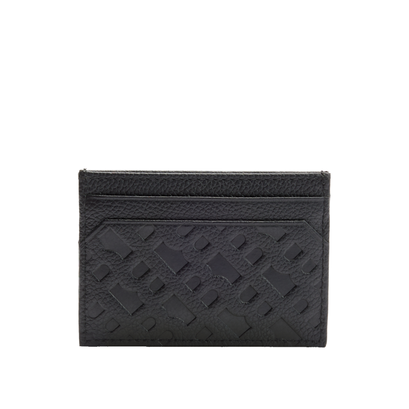 BOSS - Grained-leather card holder with embossed logo