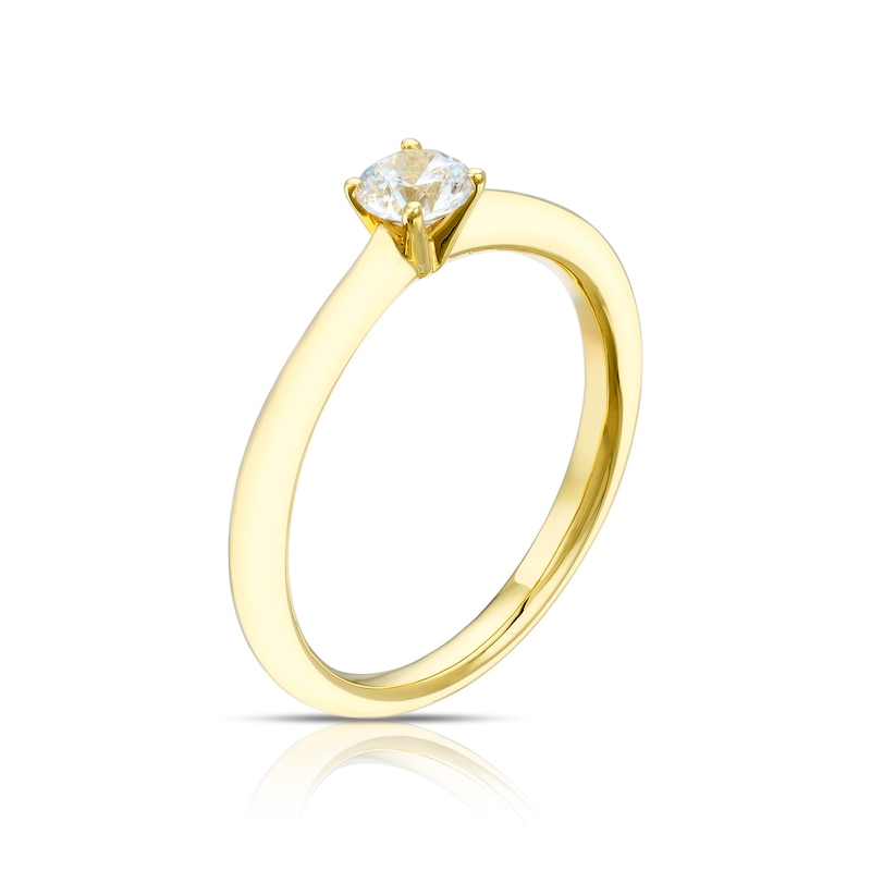 Origin 18ct Yellow Gold 0.30ct Diamond Four Claw Solitaire Ring