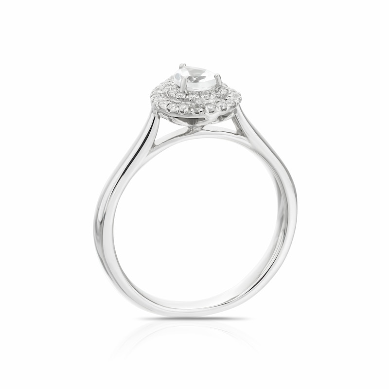 Origin Platinum 0.50ct Diamond Pear Cut Double Halo Ring