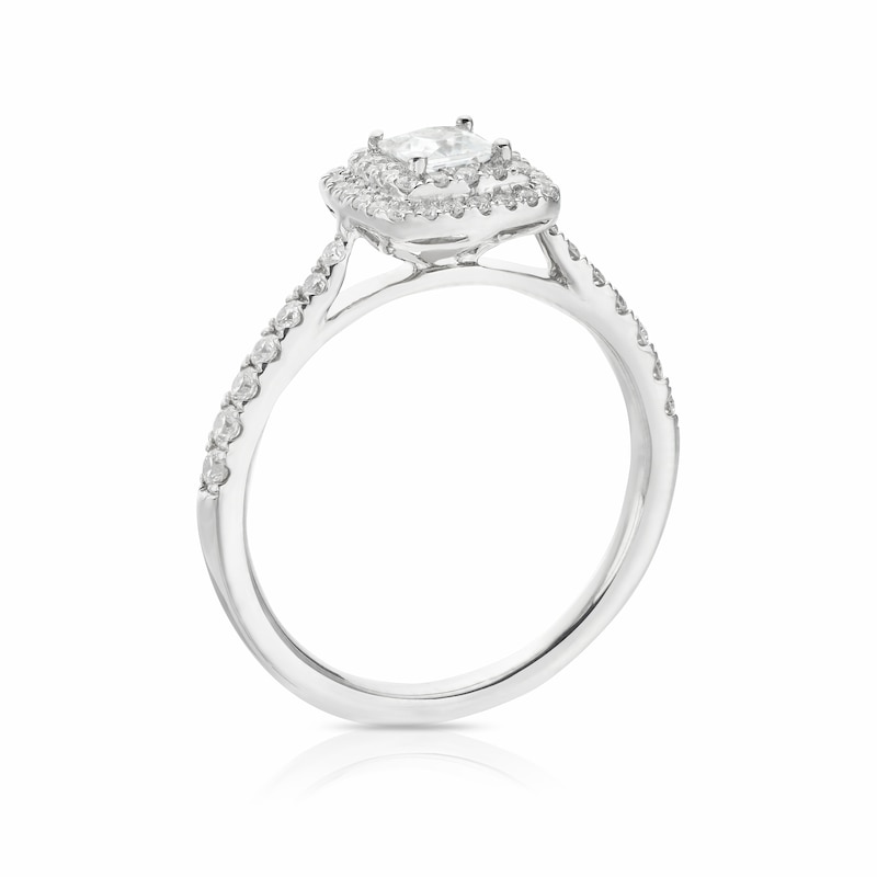 Main Image 3 of Origin Platinum 0.75ct Total Diamond Princess Cut Double Halo Ring