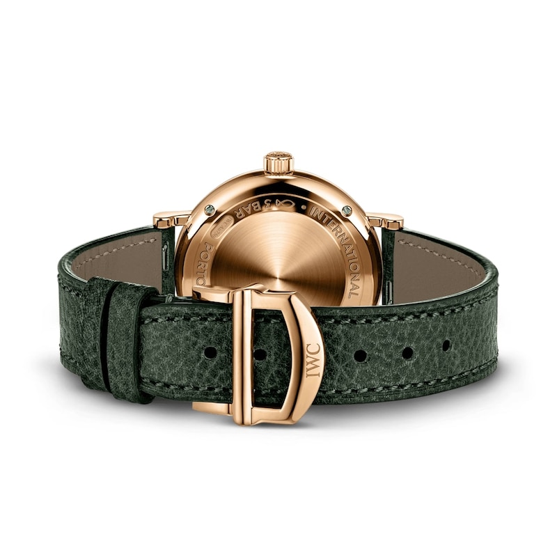 IWC Portofino Ladies' Diamond & 18ct Rose Gold Leather Strap Watch