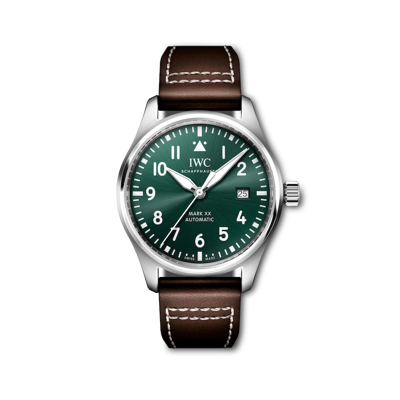 Main Image 1 of IWC Pilot’s Watches Men's Green Dial & Brown Leather Strap Watch