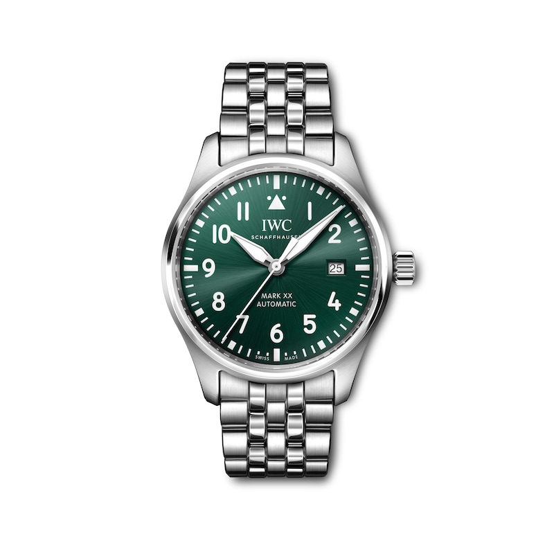 IWC Pilot’s Watches Men's Green Dial & Stainless Steel Bracelet Watch