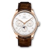 Thumbnail Image 0 of IWC Portugieser Men's 18ct Rose Gold & Brown Leather Strap Watch