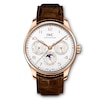 Thumbnail Image 1 of IWC Portugieser Men's 18ct Rose Gold & Brown Leather Strap Watch