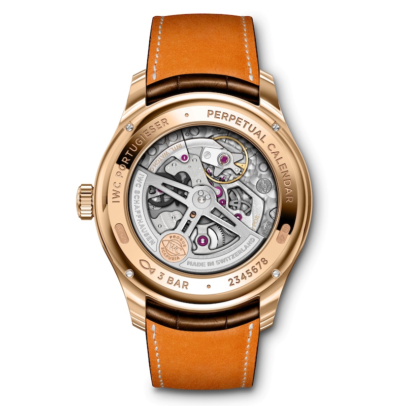 Main Image 2 of IWC Portugieser Men's 18ct Rose Gold & Brown Leather Strap Watch