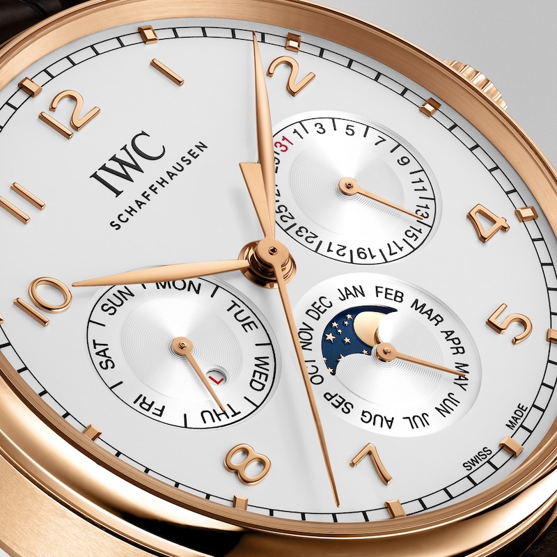 Main Image 4 of IWC Portugieser Men's 18ct Rose Gold & Brown Leather Strap Watch