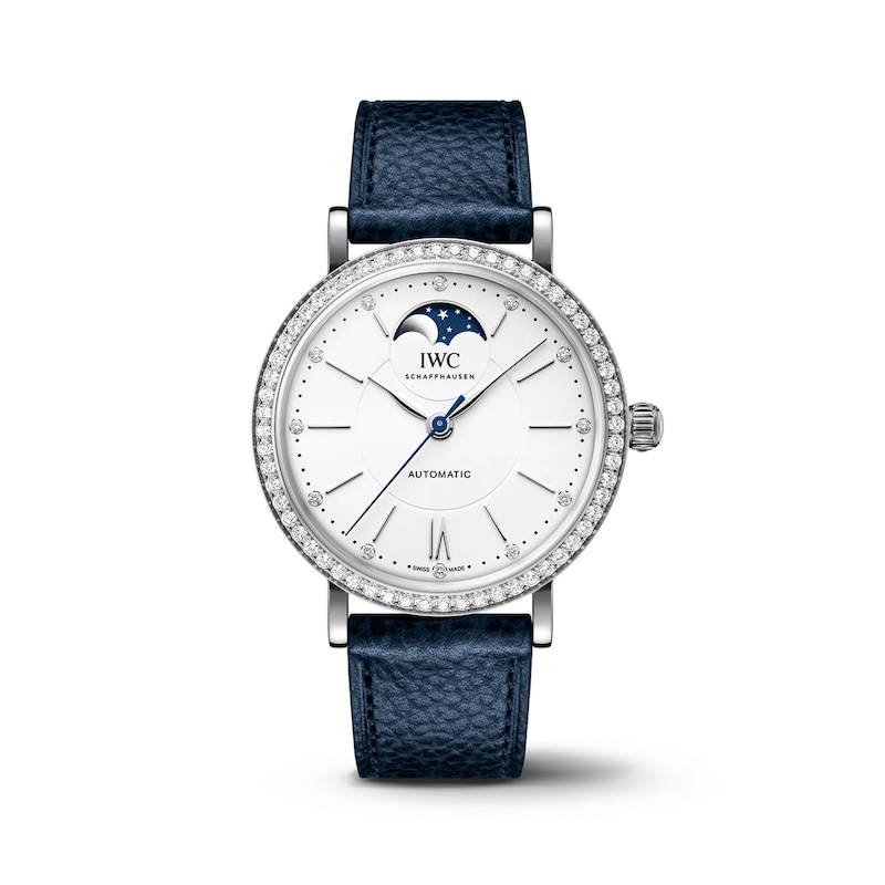 Main Image 1 of IWC Portofino Ladies' Diamond Dial & Blue Leather Strap Watch