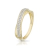 Thumbnail Image 1 of 9ct Yellow Gold 0.15ct Pave Set Crossover Eternity Ring