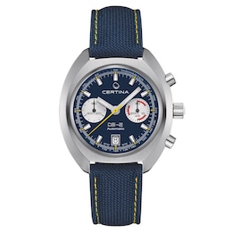 Certina DS-2 Chronograph Automatic Men's Blue Leather Strap Watch