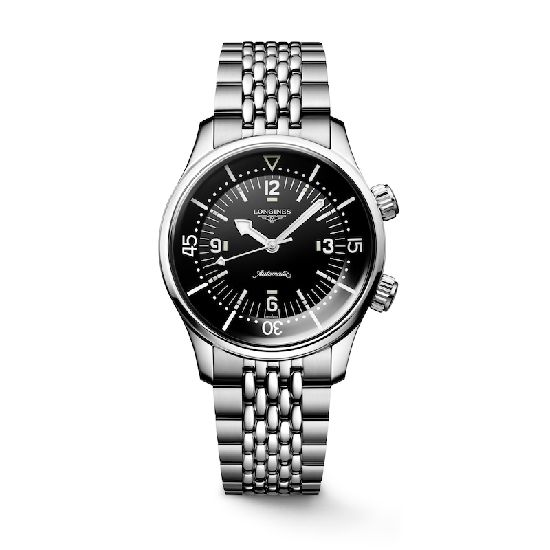 Main Image 1 of Longines Legend Diver Men's Black Dial & Stainless Steel Bracelet Watch