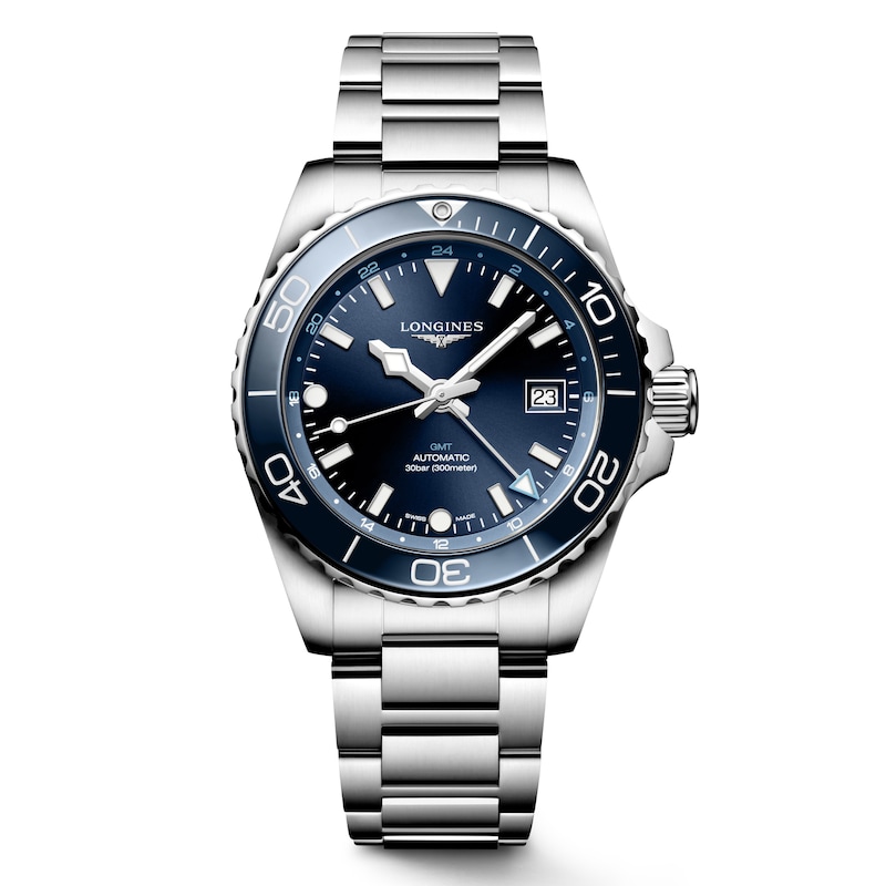 Longines HydroConquest GMT Men's Blue Dial Bracelet Watch | Ernest Jones