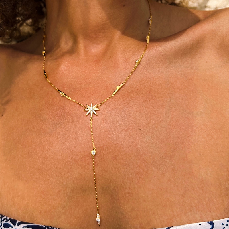 Main Image 2 of CARAT* LONDON Gold Vermeil Silver Cubic Zirconia Star Necklace