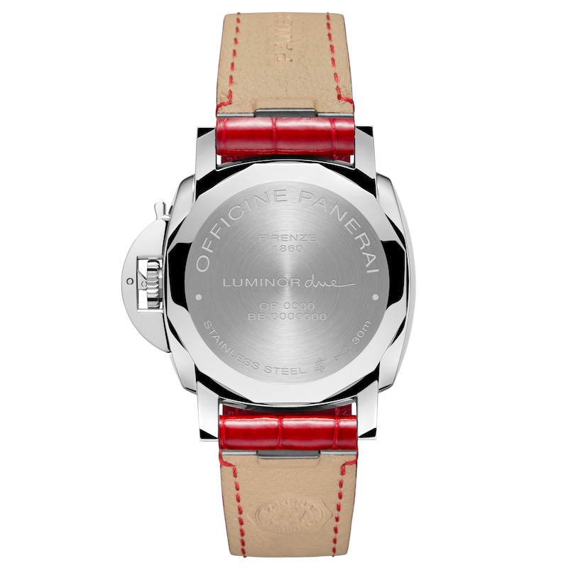 Panerai Luminor Due 38mm Ladies' Red Leather Strap Watch