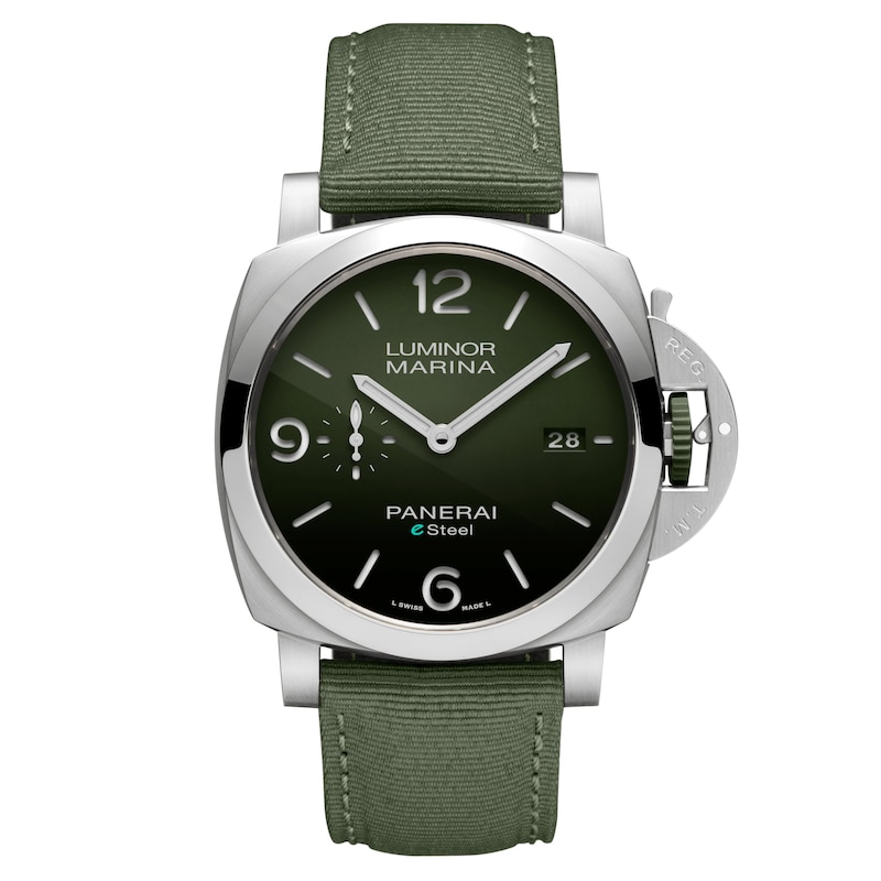 Panerai Luminor Marina Verde Smeraldo 44mm Men's Green Dial & Fabric Strap Watch