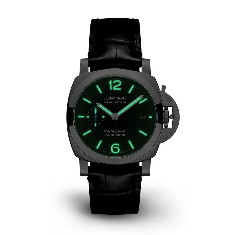 Panerai Luminor Quaranta 40mm Men's Black Dial & Leather Strap Watch