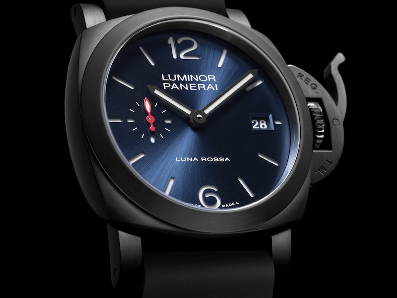 Panerai Luminor Quaranta Steel DLC Luna Rossa Men's Blue Dial & Fabric Strap Watch