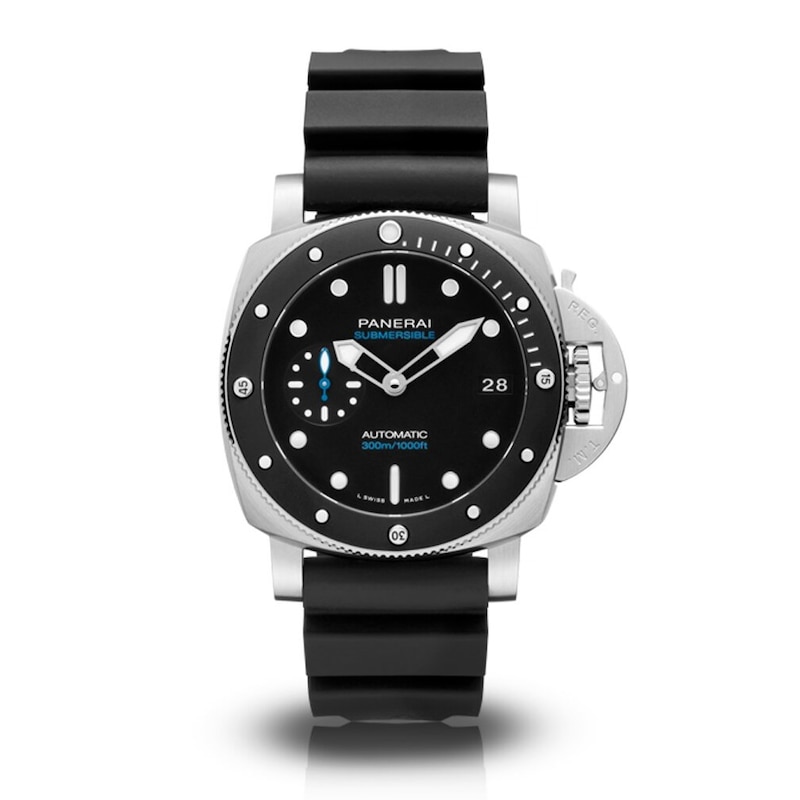 Panerai Submersible 42mm Men's Black Dial Rubber Strap Watch