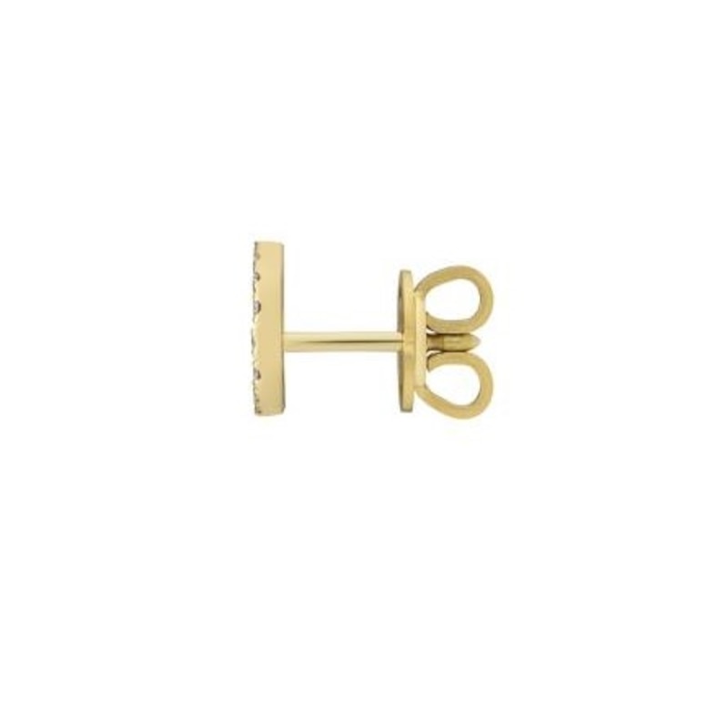 Gucci Interlocking 18ct Yellow Gold Diamond Stud Earrings