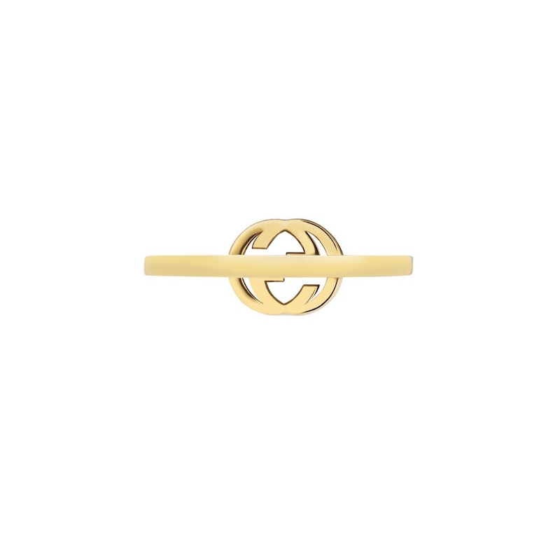 Gucci Interlocking Diamond & 18ct Yellow Gold Ring Size M-N