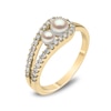 Thumbnail Image 1 of Yoko London Sleek 18ct Yellow Gold Freshwater Akoya Pearl Diamond Ring